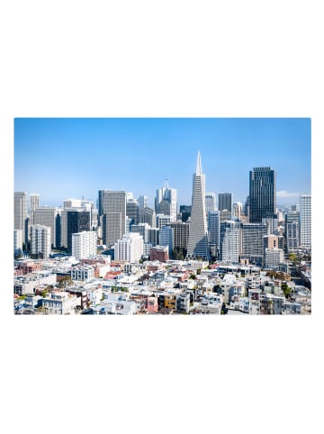 WALLART Leinwandbild - San Francisco Skyline in Blau