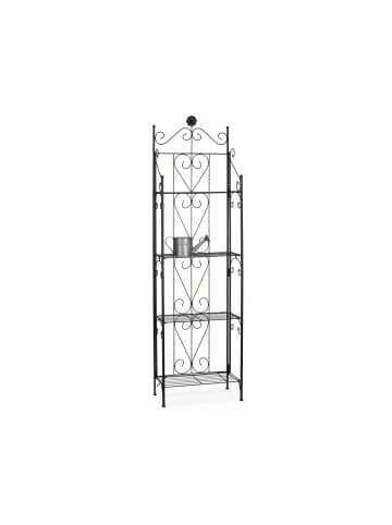 relaxdays Blumenregal in Schwarz - (B)44 x (H)157 x (T)24 cm