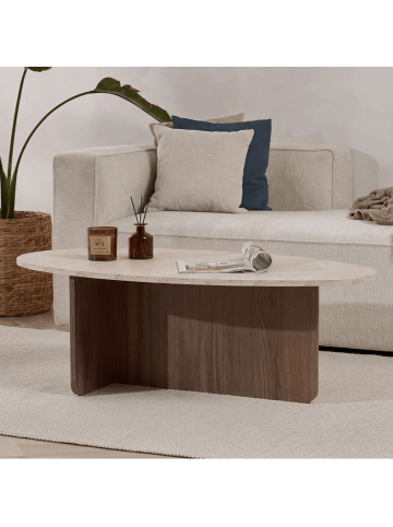 CALICOSY Couchtisch ANNA in Walnuss - (W) 120 x (H) 40 x (L) 65 cm