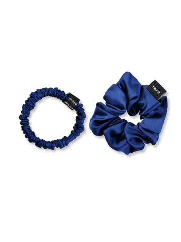 Ailoria DOUX set scrunchies s und m aus seide in blau