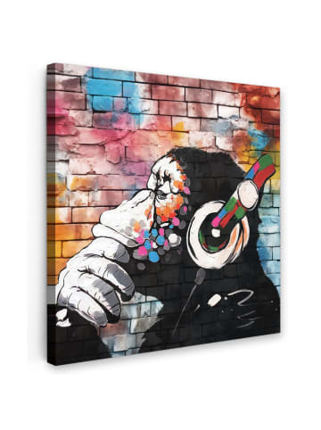 MuchoWow Leinwand bilder Kopfhörer-Affe (BxH)