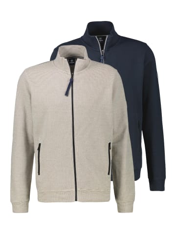 Lerros Sweatjacke Basic in Creme / dunkelblau