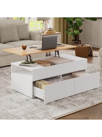 ABRIHOME Couchtisch Höhenverstellbarer mit Verstecktem Stauraum 100*50*40cm 