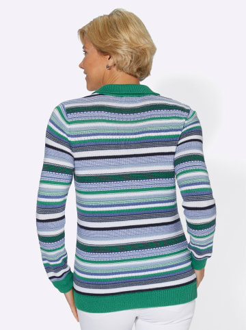 WITT WEIDEN Langarm-Pullover in grün-blau-geringelt