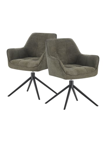 DUBI Möbel 2er-Set: Drehstuhl THOMAS-MIRA in Grün - (B)61 x (H)82 x  (T)62 cm