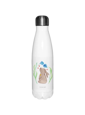 Mr. & Mrs. Panda Thermosflasche Hase Blume ohne Spruch in Weiß
