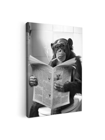 MuchoWow Leinwand Bilder Zeitung Affe