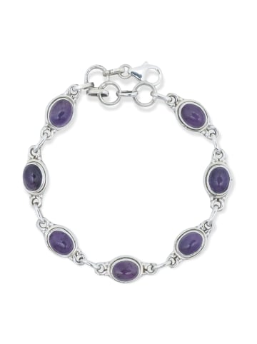 mantraroma 925er Silber - Armbänder (L) 19,5 cm mit Amethyst