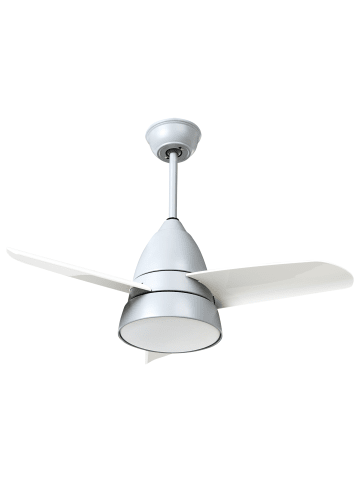Beliani Deckenventilator mit Licht STRAWBERRY in Grau/Weiß