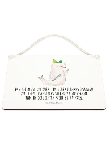 Mr. & Mrs. Panda Deko Schild Robbe Sherlock mit Spruch in Weiß