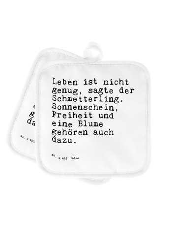 Mr. & Mrs. Panda Ofenhandschuhe Leben ist nicht genug,... mit Sp... in Weiß