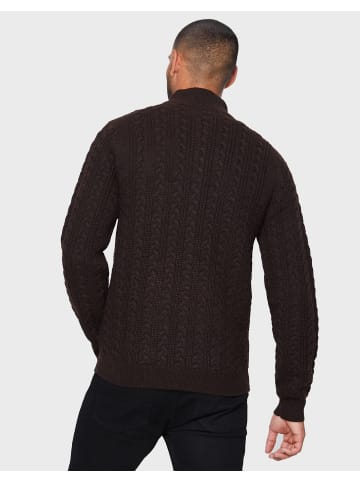 Threadbare Stehkragenpullover Swindon in schwarz-braun