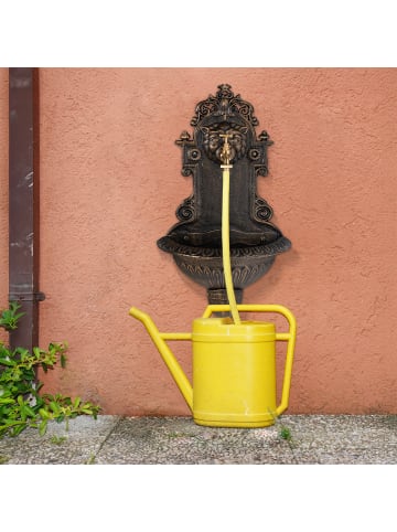 relaxdays Wandbrunnen in Bronze - (B)35 x (H)61 x (T)18 cm