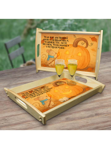 Mr. & Mrs. Panda Tablett Kürbis Maus Design mit Spruch in Weiß