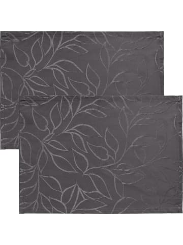 Erwin Müller Jacquard, Baumwollmischung Outdoor-Tischset 2er-Pack Terrassa in anthrazit