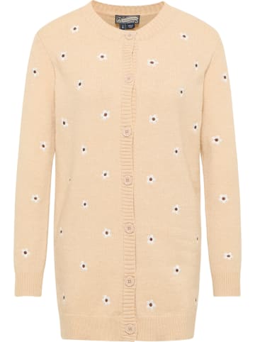 DreiMaster Vintage Damen Strickjacke Mit Stickerei in Beige