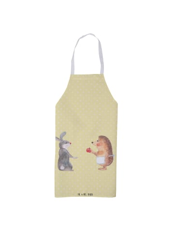 Mr. & Mrs. Panda Schürze Hase Igel ohne Spruch in Gelb Pastell