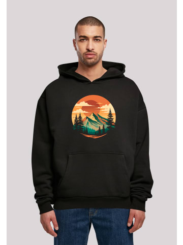 F4NT4STIC Ultra Heavy Hoodie Sonnenuntergang Berglandschaft in schwarz