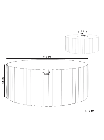 Beliani Couchtisch POZZA in Weiß - (W) 117 x (H) 42 x (L) 117 cm