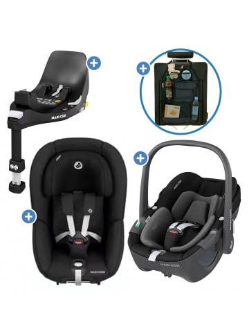 Maxi-Cosi 3in1 Babyschale & Reboarder-Set FamilyFix in schwarz