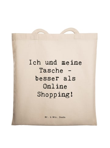 Mr. & Mrs. Panda Jutebeutel Spruch Tragetasche Freude mit Spruch in Creme