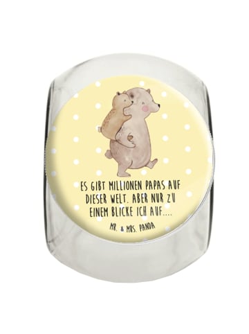 Mr. & Mrs. Panda Teedose Papa Bär mit Spruch in Gelb Pastell