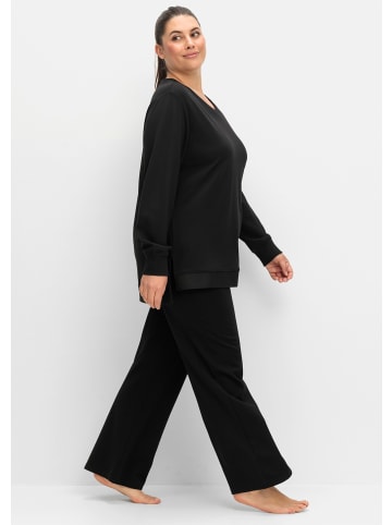 sheego Sweatshirt in schwarz