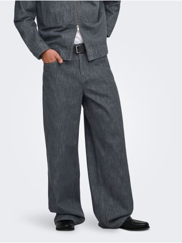 ONLY & SONS Jeans mit weitem Bein in Medium Grey Denim