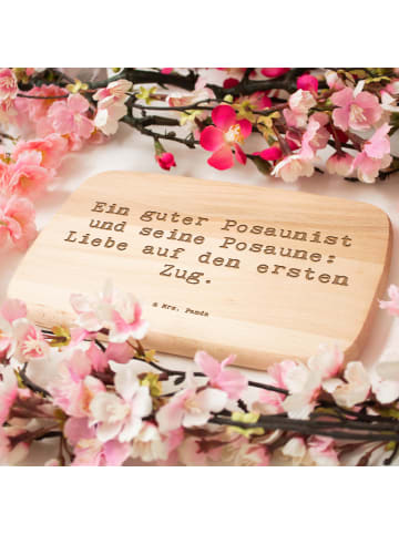 Mr. & Mrs. Panda Buche Schneidebrett Spruch Posaune Liebe mit Sp... in Transparent