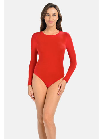 Teyli Langärmeliger Viskose-Bodysuit Longy in rot