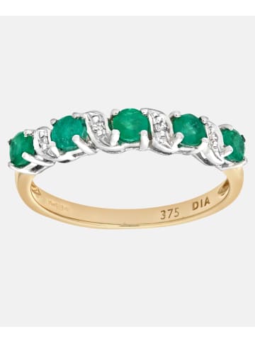 Diamant L'éternel Eternity-Ring aus 375 Gelbgold mit Diamant mit Smaragd