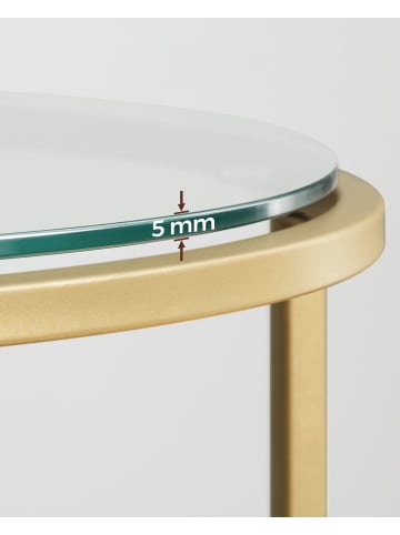 VASAGLE 2er-Set:Beistelltisch Baris in Gold - (B)50 x (H)55.3 x (T)50 cm