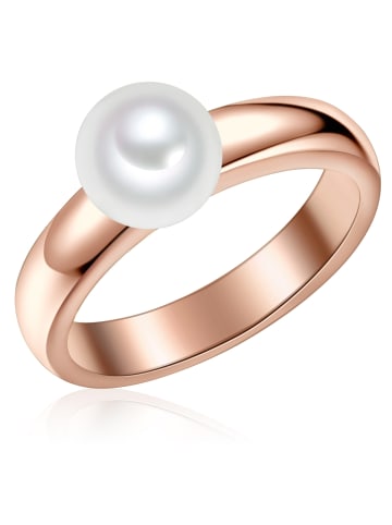 Valero Pearls Ring Sterling Silber roségold Süßwasser-Zuchtperle weiß in roségold