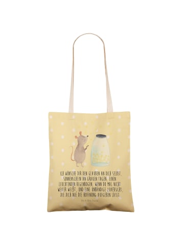 Mr. & Mrs. Panda Shopper Maus Sterne mit Spruch in Gelb Pastell