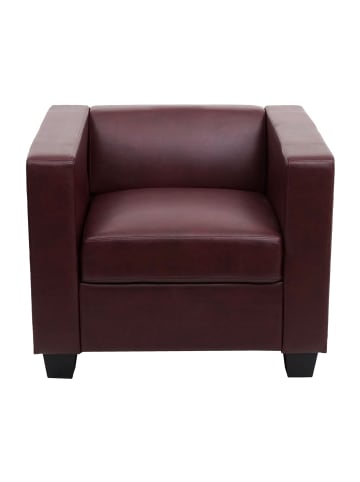 MCW Sessel Loungesessel  Lille, Kunstleder, rot-braun