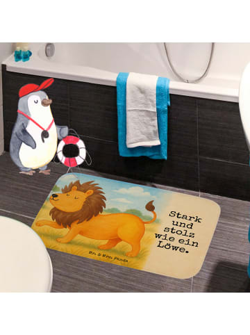 Mr. & Mrs. Panda Badematte Sternzeichen Löwe Design mit Spruch in Weiß