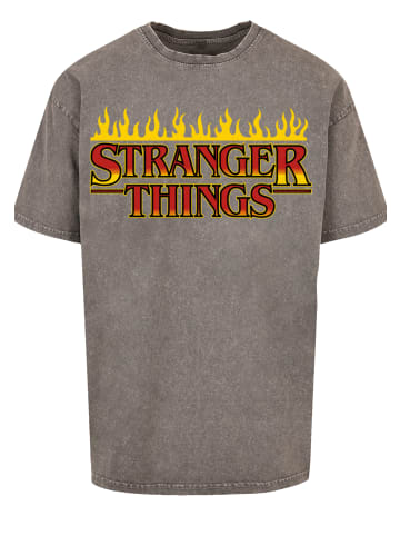 F4NT4STIC Oversize T-Shirt Stranger Things Fire Logo Men Netflix TV Series in Asphalt