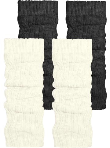normani normani 2 Paar Strickstulpen mit wärmender Alpakawolle in Anthrazit/Wollweiß
