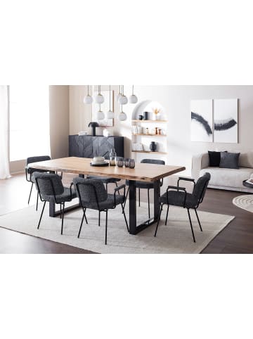 home24 Polsterstuhl Ukoli 2er-Set in Schwarz / Weiß