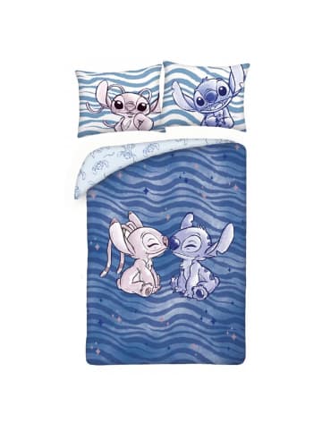 Lilo & Stitch Lilo & Stitch Bettwäsche Set aus Baumwolle Bettdeckenbezug 140 × in Blau