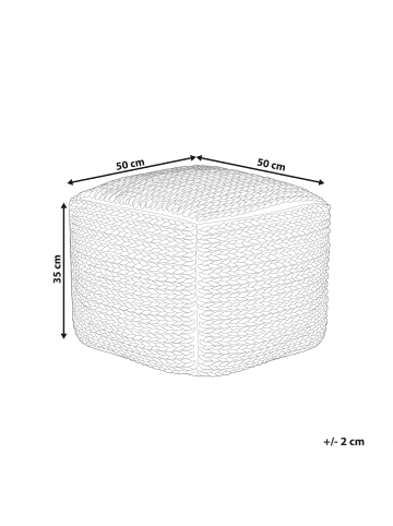 Beliani Pouf DAMAN in Beige - (W) 50 x (H) 35 x (L) 50 cm