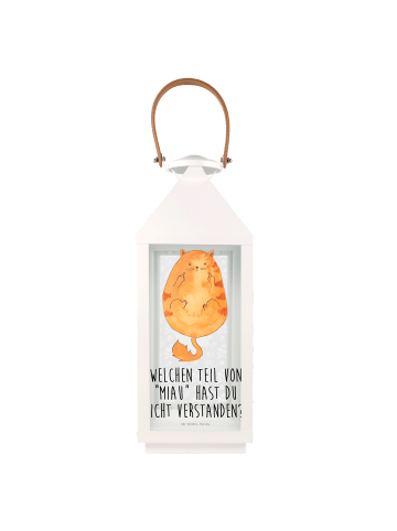 Mr. & Mrs. Panda Kerzenlaterne Katze Mittelfinger mit Spruch in Transparent