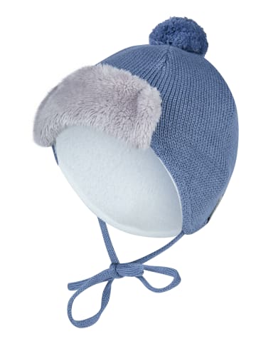 Sterntaler Bommelmütze Flieger in mittelblau