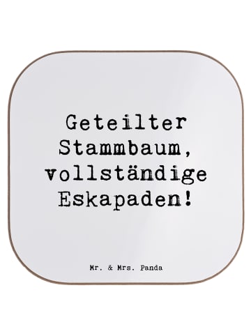 Mr. & Mrs. Panda Untersetzer Halbbruder Eskapaden mit Spruch in Weiß