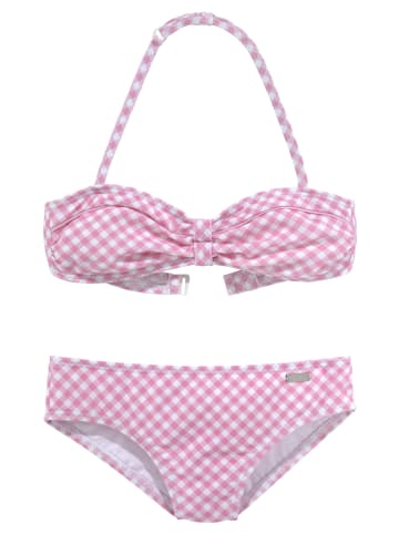 Buffalo Bandeau-Bikini in rosa-weiß