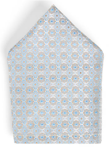 WILVORST Herren Fliege und Einstecktuch in silber hellblau - 0001