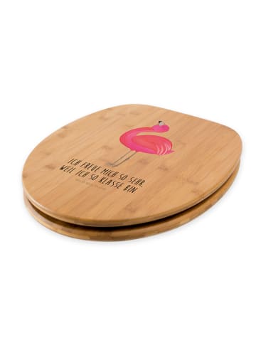 Mr. & Mrs. Panda Toilettendeckel Flamingo Stolz mit Spruch in Braun