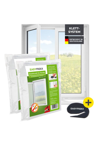 EASYmaxx EASYmaxx Moskitonetz - bis max. 150x180cm - selbstklebendes Klettband - 2er-Set
