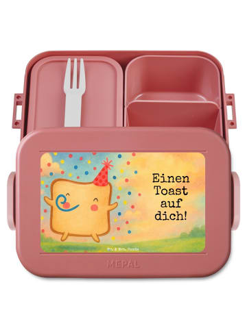 Mr. & Mrs. Panda Frischhaltedose Toast Party Design mit Spruch in Rot Pastell