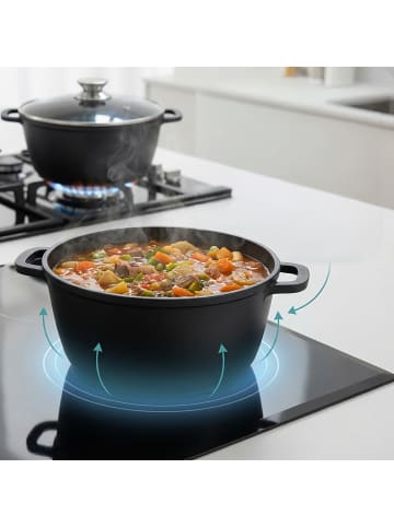 relaxdays Schmortopf in Schwarz - (H)15 x Ø32 cm